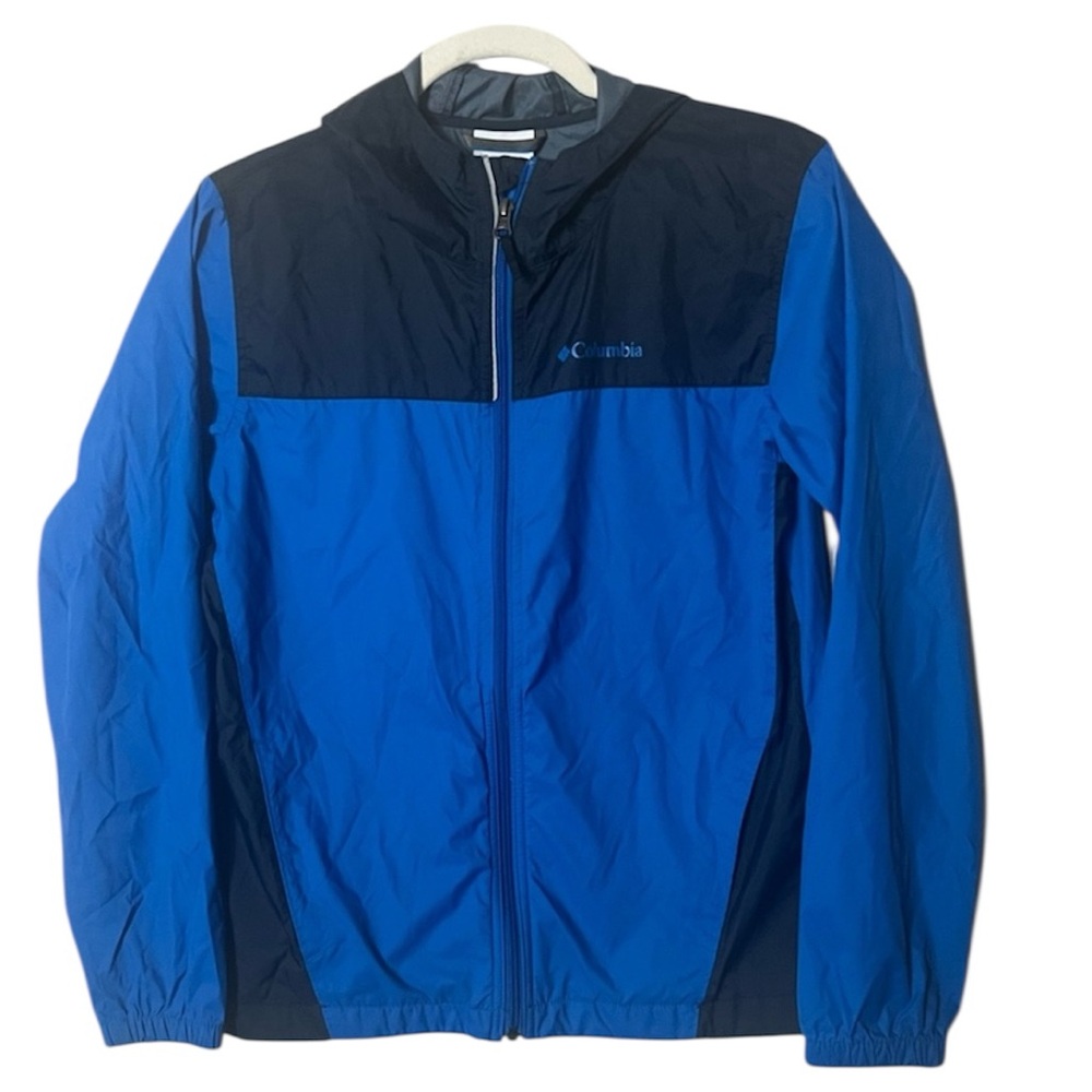 Columbia boys hooded windbreaker blue size large